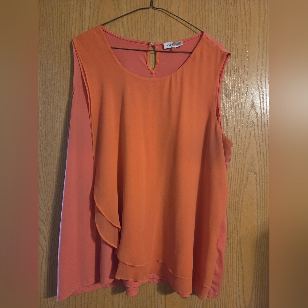 Calvin Klein Women's Orange Sleeveless Top